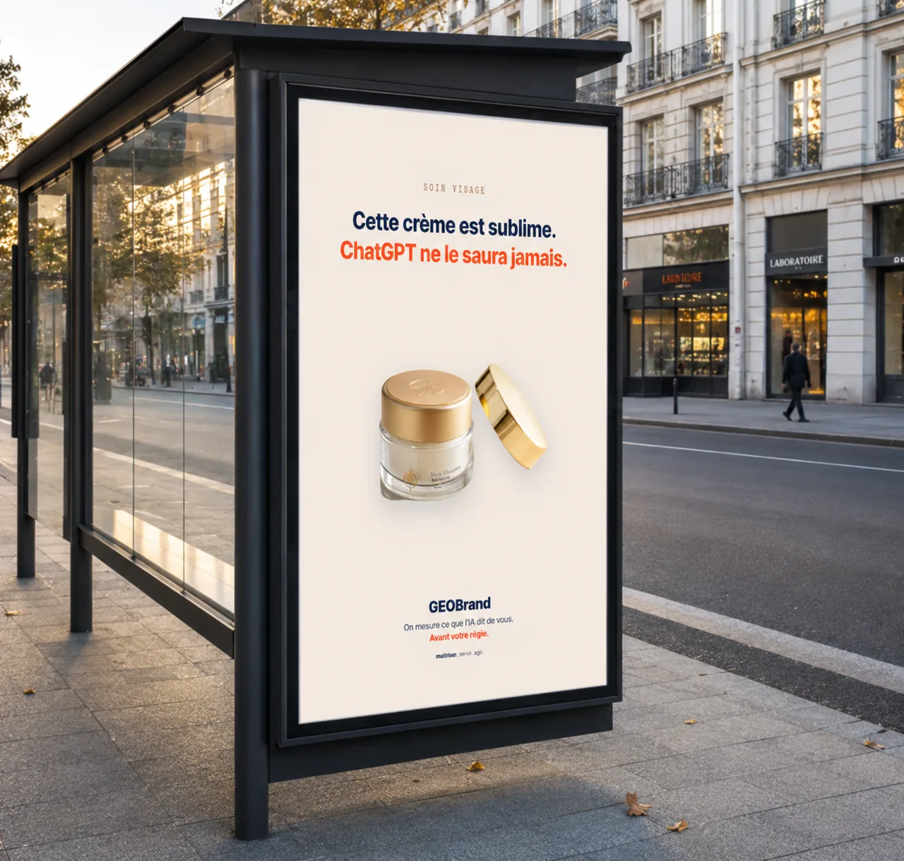 Publicité abribus : une crème sublime que ChatGPT ne citera jamais